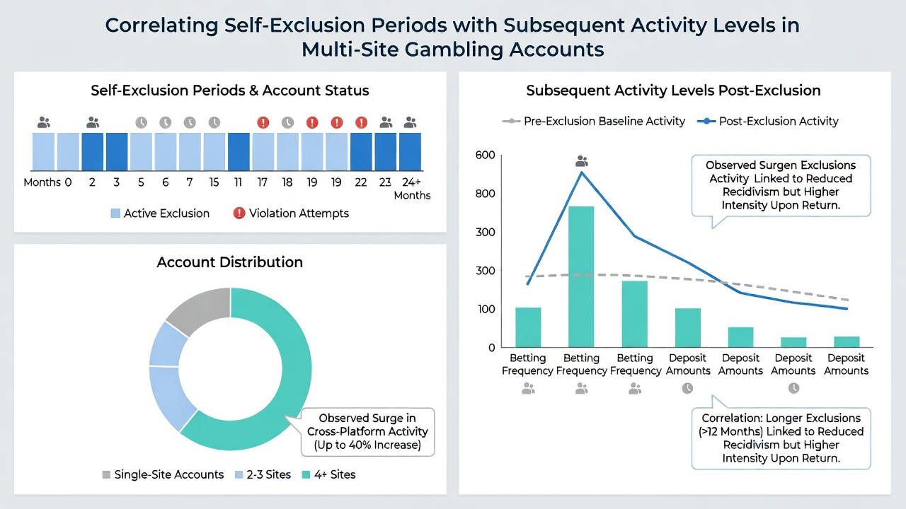 Visualisatie van activiteitsniveaus voor en na zelfuitsluiting over multi-site accounts