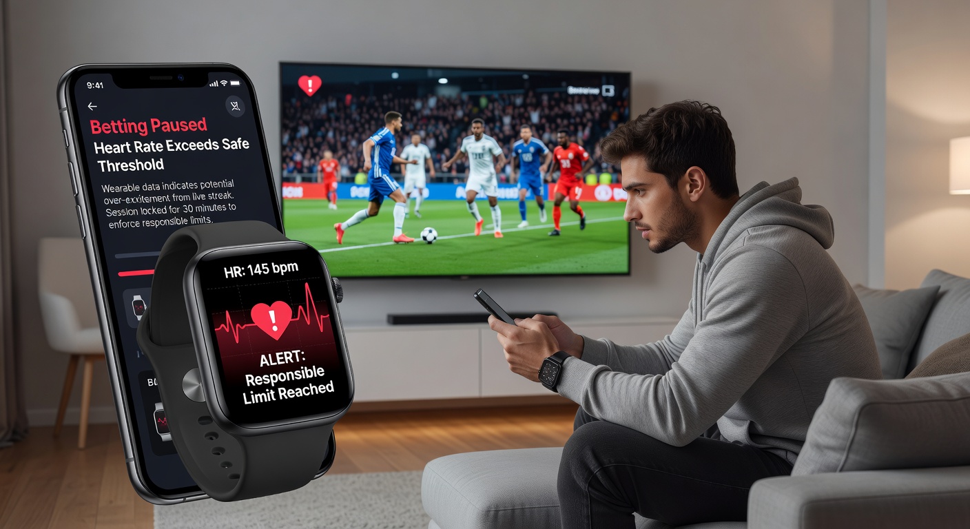 Grafiek met hartslagcurves en betting activiteit tijdens een live sportevenement, tonen halt-momenten en herstel