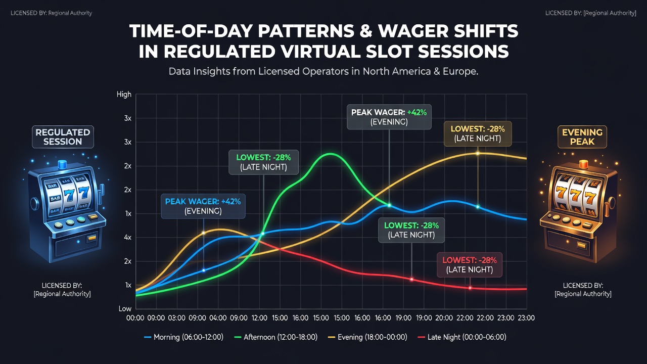Heatmap van inzetniveaus per uur in virtuele slotsessies