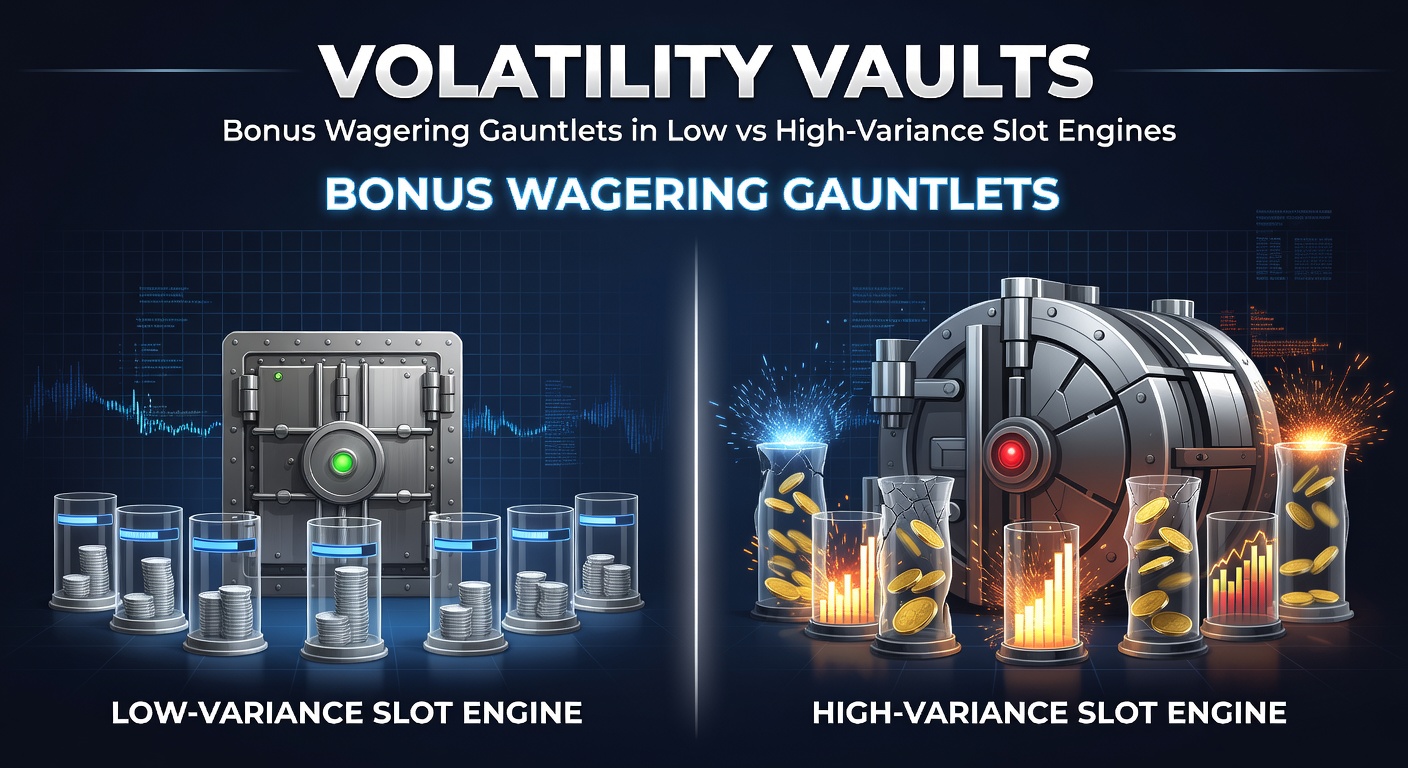 Vergelijkende hit rate grafiek van bonus triggers in laag- versus hoog-variabele slots, met wagering progressielijnen die de kloof illustreren